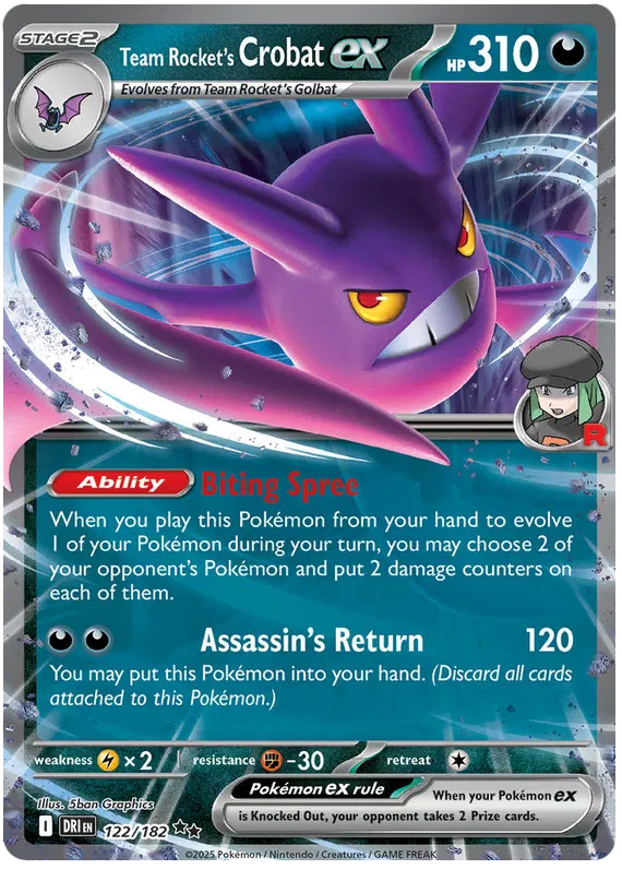 Team Rocket's Crobat EX 122/182
