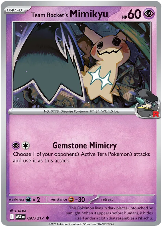 Team Rocket's Mimikyu 097/217