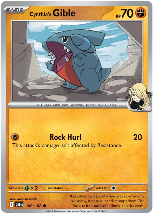 Cynthia's Gible 102/182