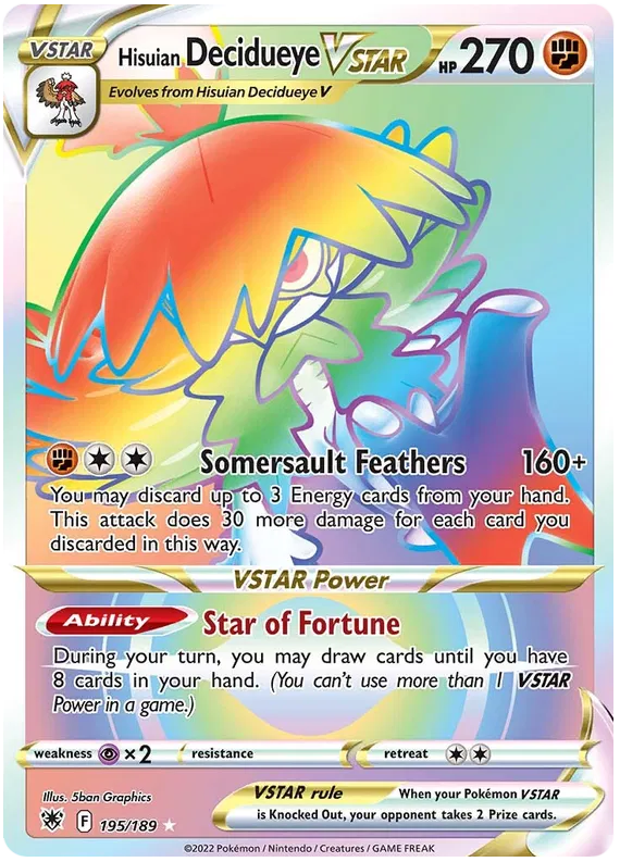 Hisuian Decidueye Vstar 195/189
