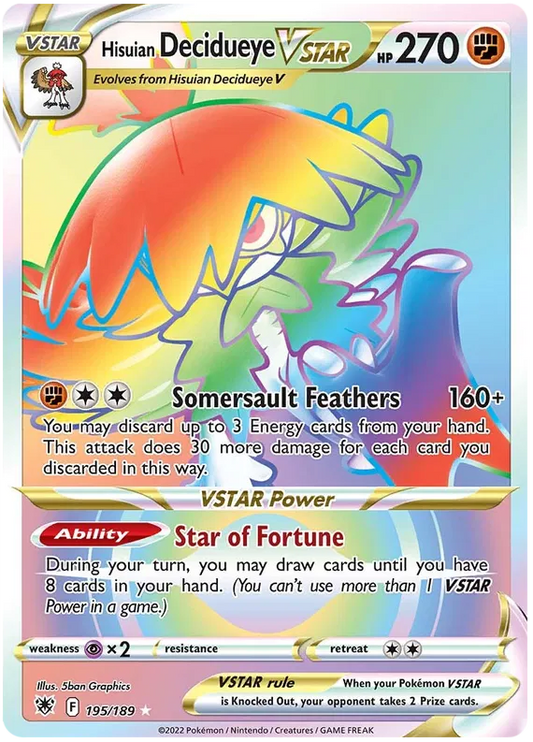 Hisuian Decidueye Vstar 195/189