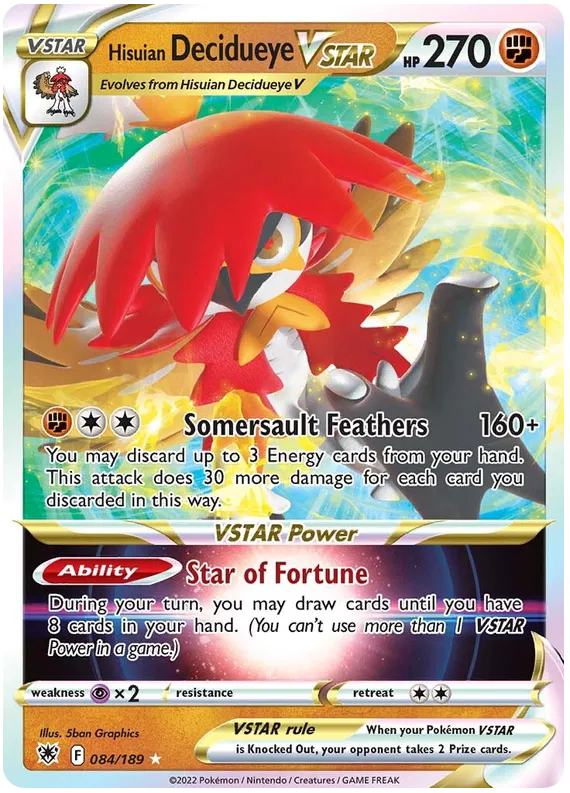 Hisuian Decidueye Vstar 084/189