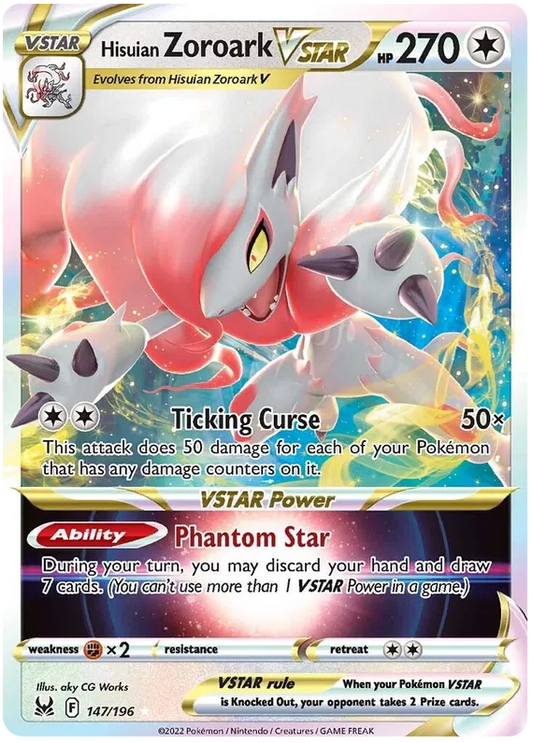Hisuian Zoroark Vstar 147/196
