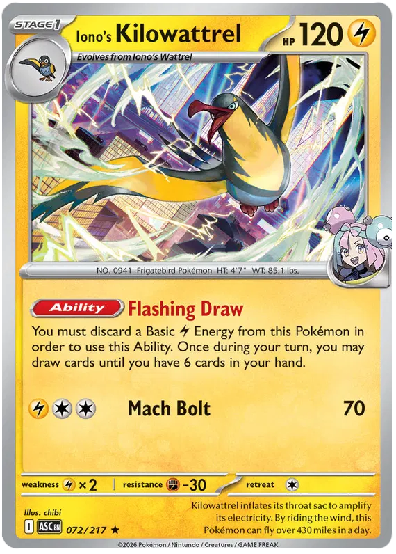 Iono's Kilowattrel 072/217