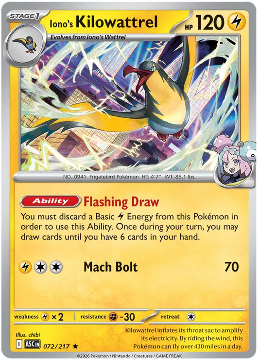 Iono's Kilowattrel 072/217