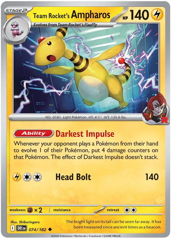 Team Rocket's Ampharos 074/182