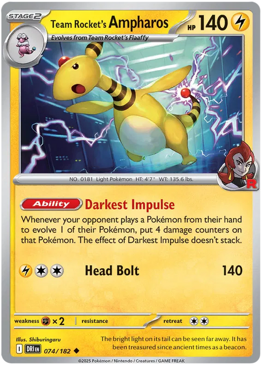 Team Rocket's Ampharos 074/182