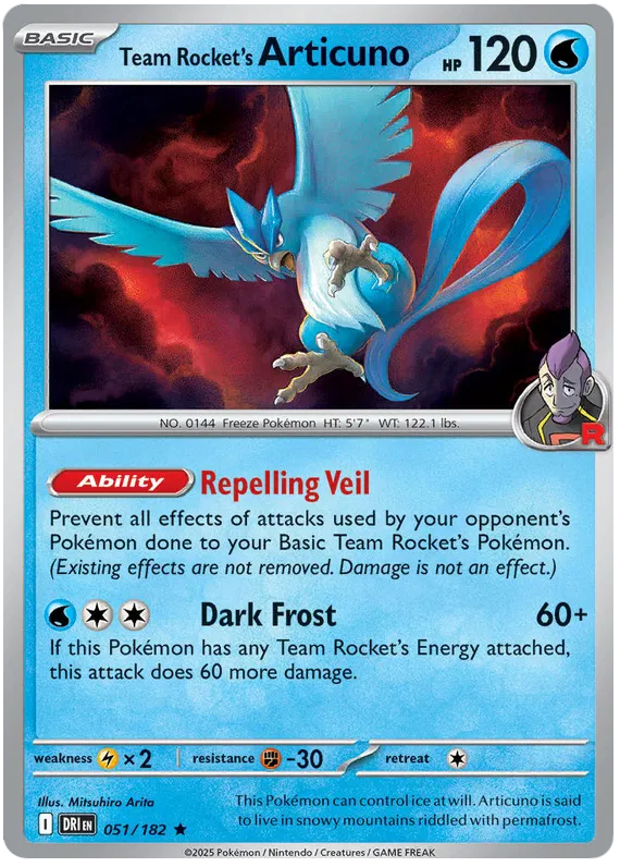 Team Rocket's Articuno 051/182