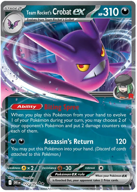 Team Rocket's Crobat EX 122/182