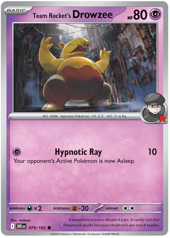 Team Rocket's Drowzee 079/182