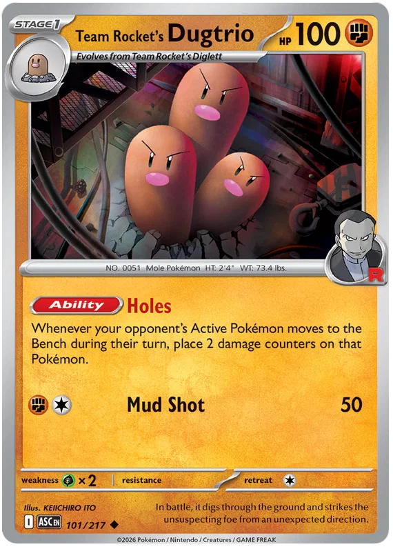 Team Rocket's Dugtrio 101/217