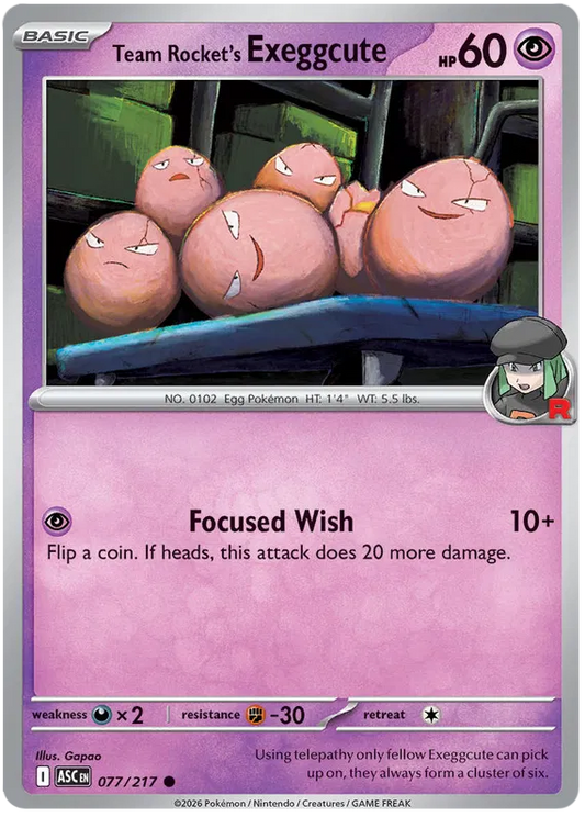 Team Rocket's Exeggcute 077/217
