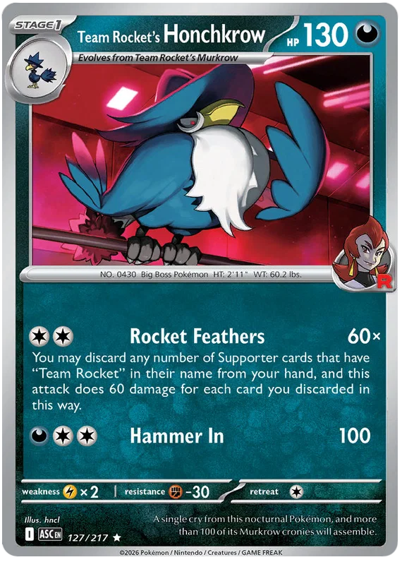 Team Rocket's Honchkrow 127/217