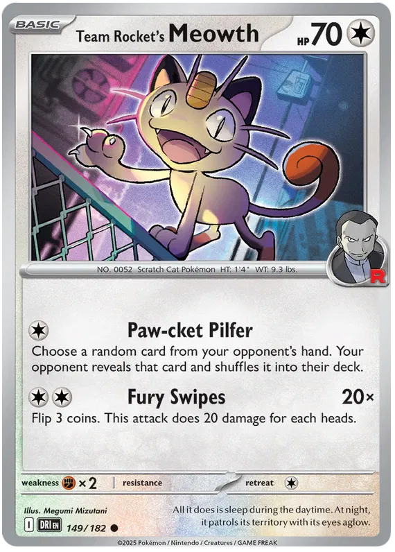 Team Rocket's Meowth 149/182