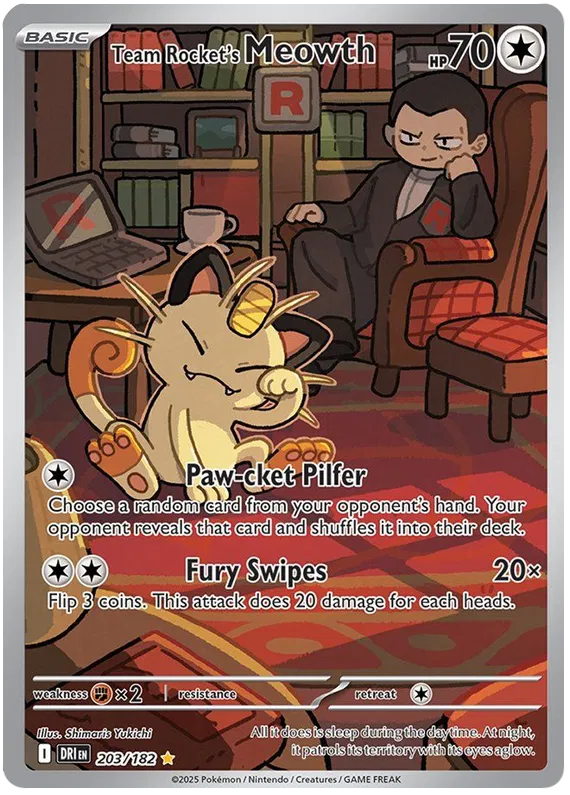 Team Rocket's Meowth 203/182