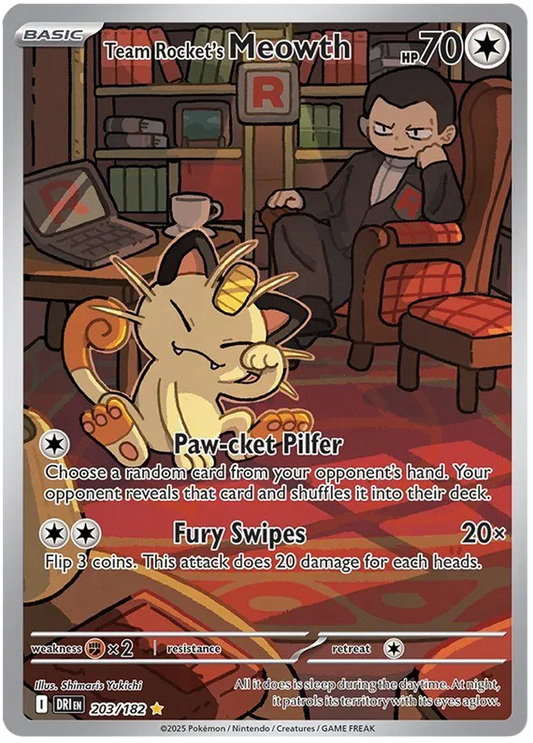 Team Rocket's Meowth 203/182