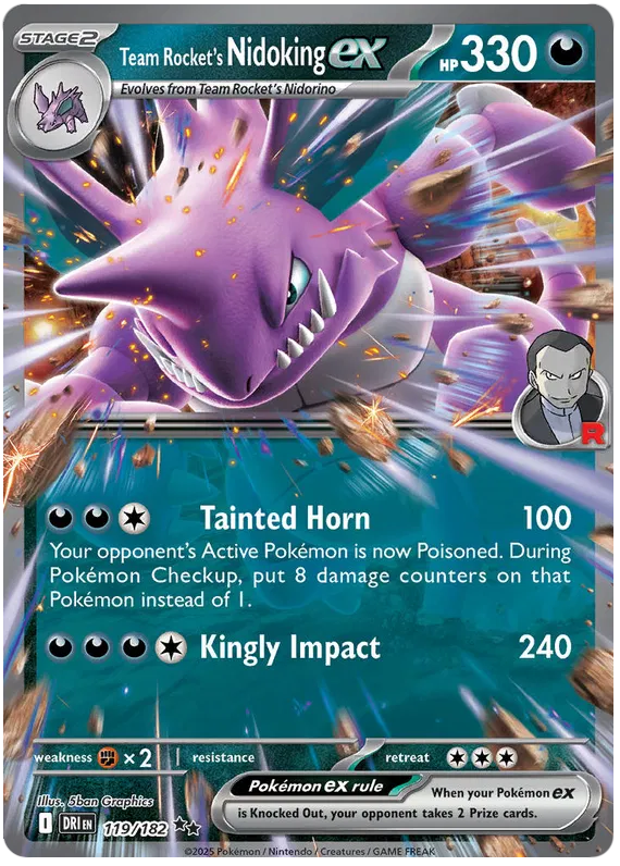 Team Rocket's Nidoking EX 119/182