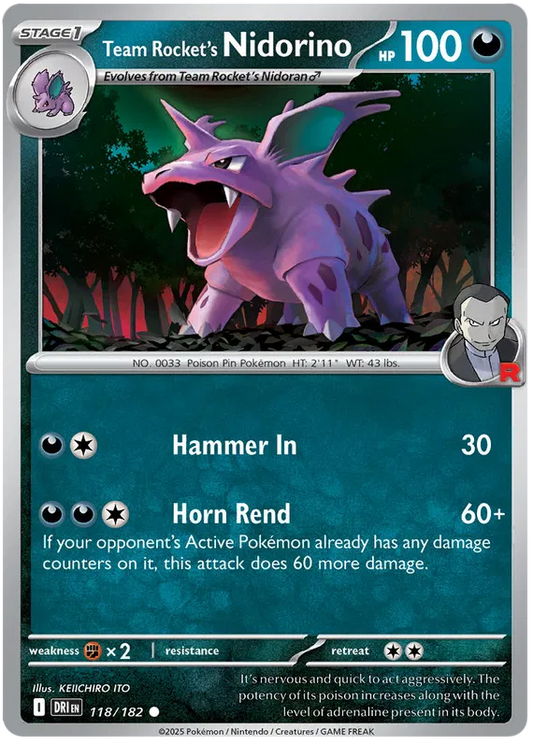 Team Rocket's Nidorino 118/182