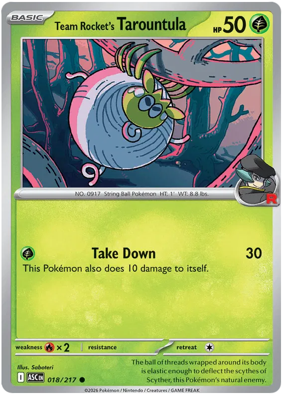 Team Rocket's Tarountula 018/217