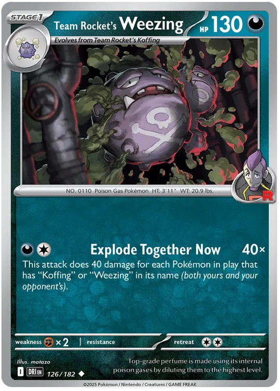 Team Rocket's Weezing 126/182